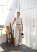 Keten Bluz Ve Pantolon İki̇li̇ Takim resmi